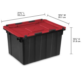 Caja con tapa de bisagras de uso rudo 45 litros