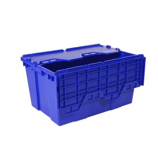 Caja de plástico con tapa de bisagras 60-32, 30 kilogramos, anidable o apilable  