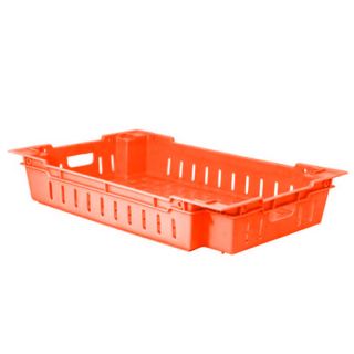 Caja de tipo agrícola de plástico con capacidad de 10 kilogramos y apilable y anidable 