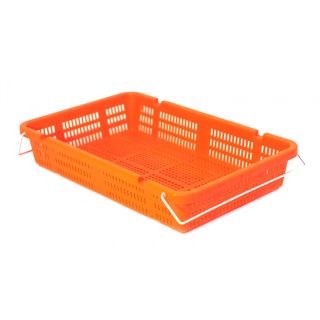 Caja de tipo agrícola de plástico con asas con capacidad de 15 kilogramos 