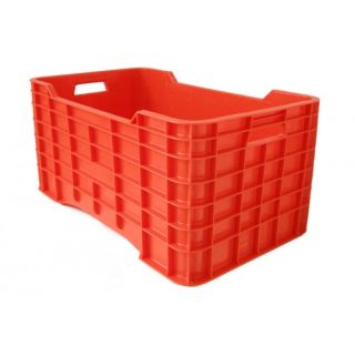Caja de tipo agrícola cerrada de plástico con capacidad de 75 kilogramos y apilable 