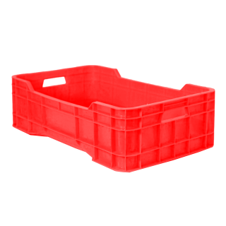 Caja de tipo agrícola de plástico con capacidad de 25 kilogramo y apilable  73x43cm