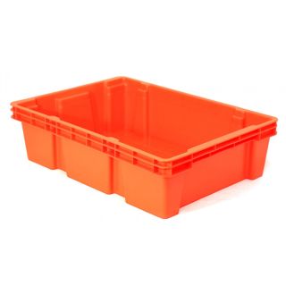 Caja de tipo industrial multicontenedor cerrado de polietileno con capacidad de 10 kilógramos y apilable y anidable 