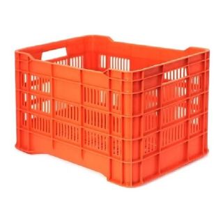 Caja de tipo agrícola calada ligera de plástico con capacidad de 25 kilogramos, 505x33cm apilable 