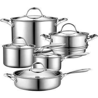 Batería de cocina de 10 piezas con varias capas