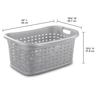 Cesta tejida de lavanderia con asas