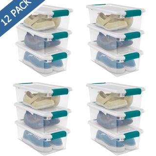 Caja de plástico transparente 5.7 litros con tapa de broches