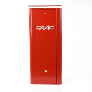 Gabinete de color rojo para barrera vehicular FAAC B680H