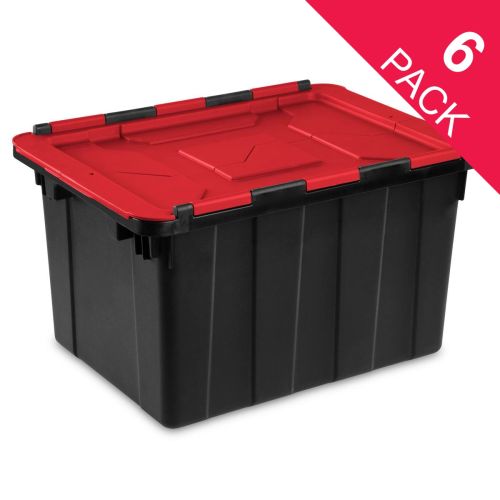 Caja con tapa de bisagras de uso rudo 45 litros, Sterilite
