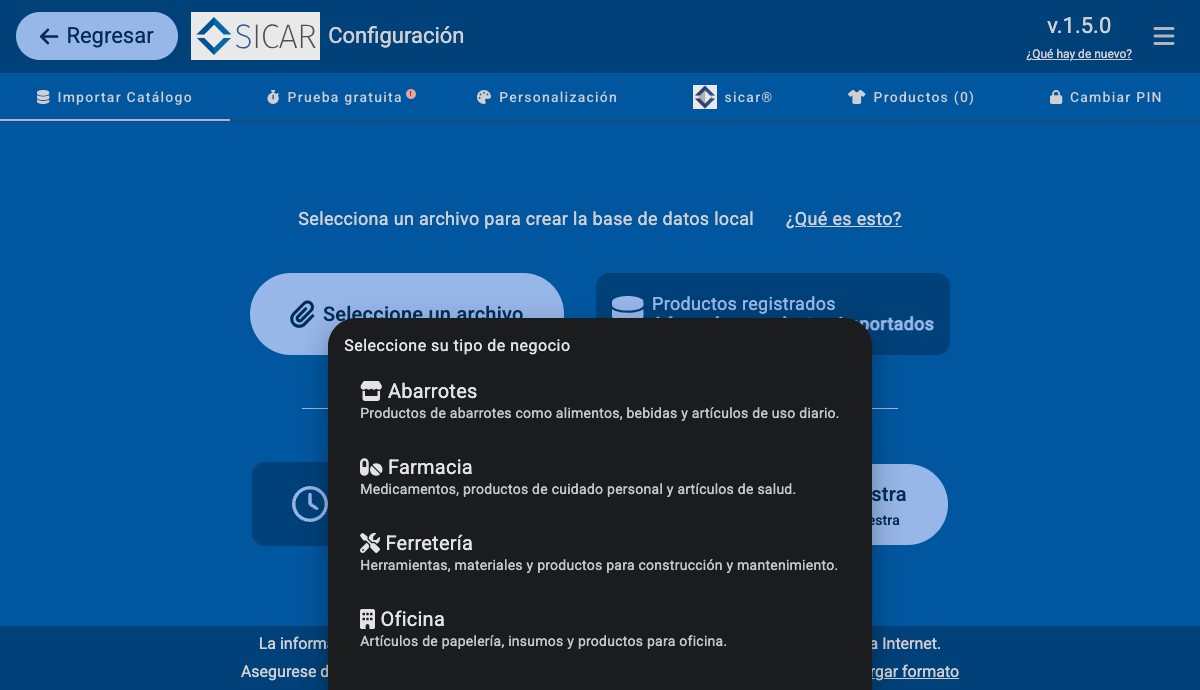 Crear base de datos local de prueba