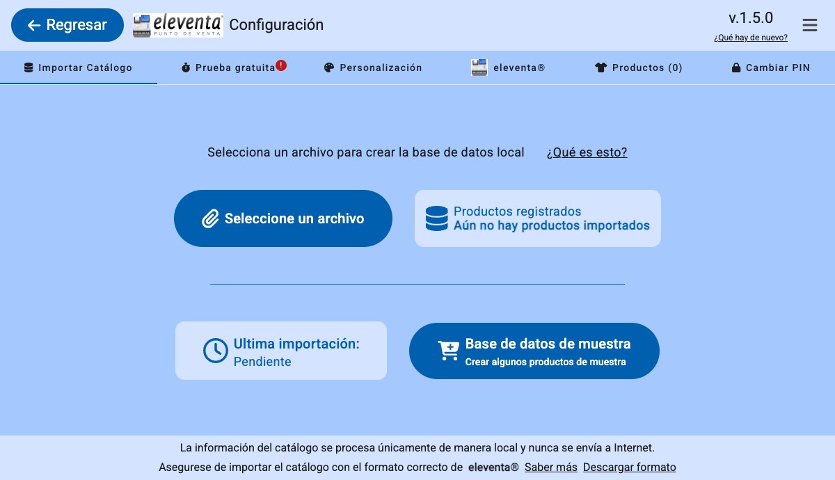 Generación de base de datos local en eleventa®