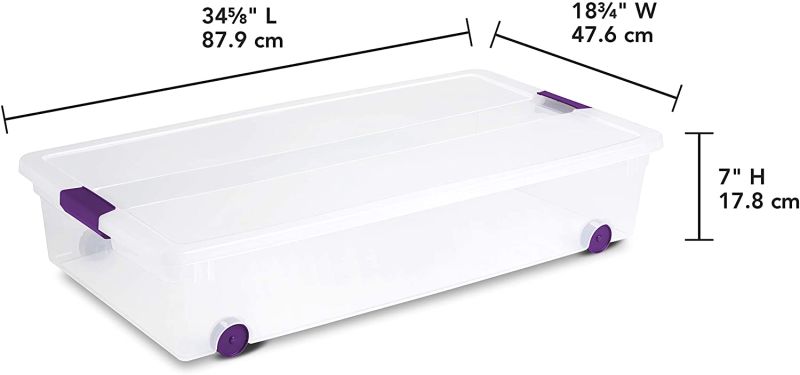 CAJA BAJO CAMA DE PLÁSTICO 56.8 L TRANSPARENTE