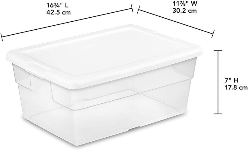 Caja organizadora transparente con ruedas 26 L