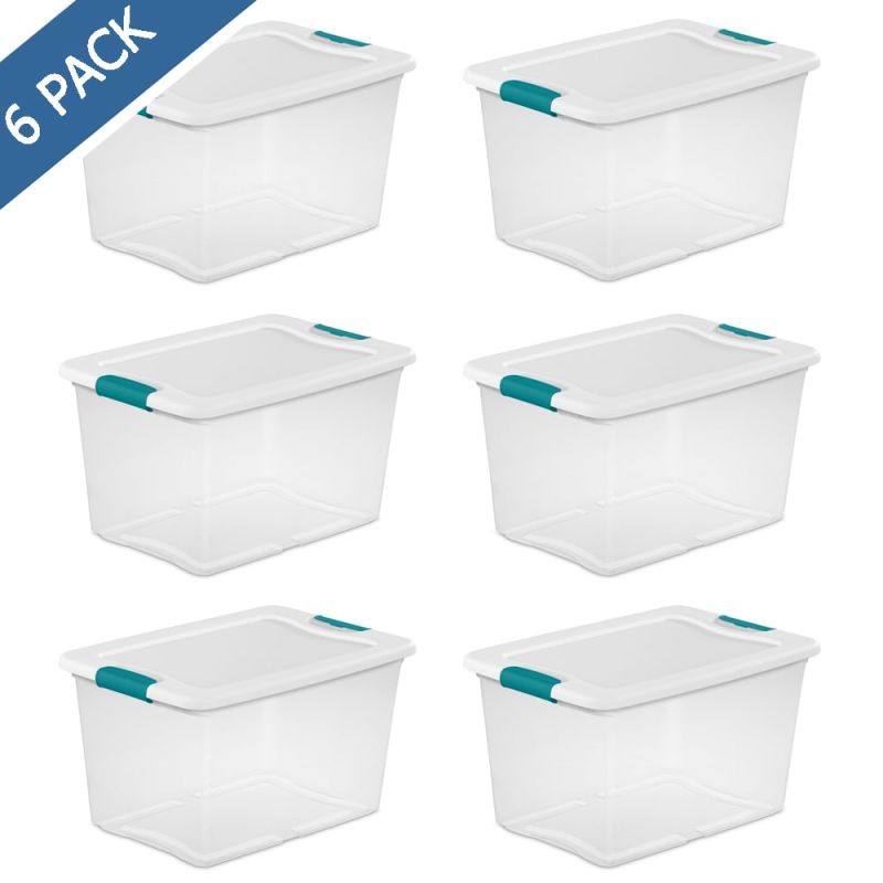 WYT Contenedores de almacenamiento transparentes, paquete de 6 cajas  organizadoras con asa y tapas, 5 litros