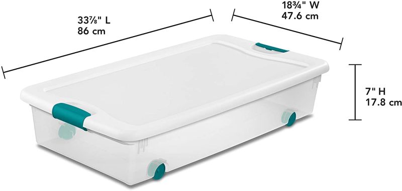 CAJA BAJO CAMA DE PLÁSTICO 56.8 L TRANSPARENTE