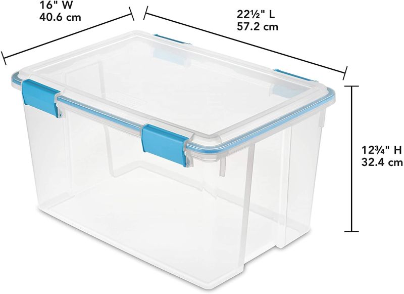 Caja Sterilite de transparente tapa de empaque 30 litros