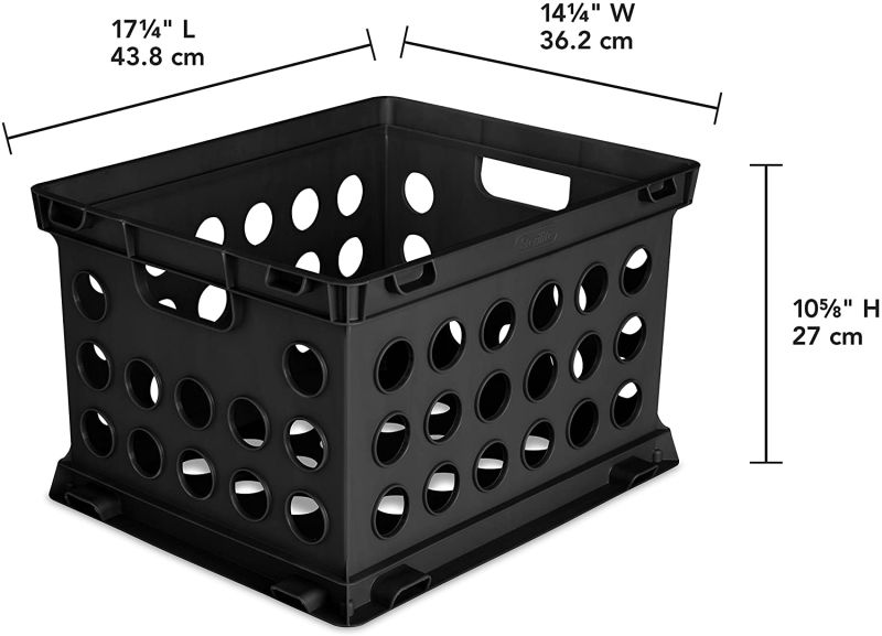 Caja plastico plegable color NEGRO. Medidas 60x40x14