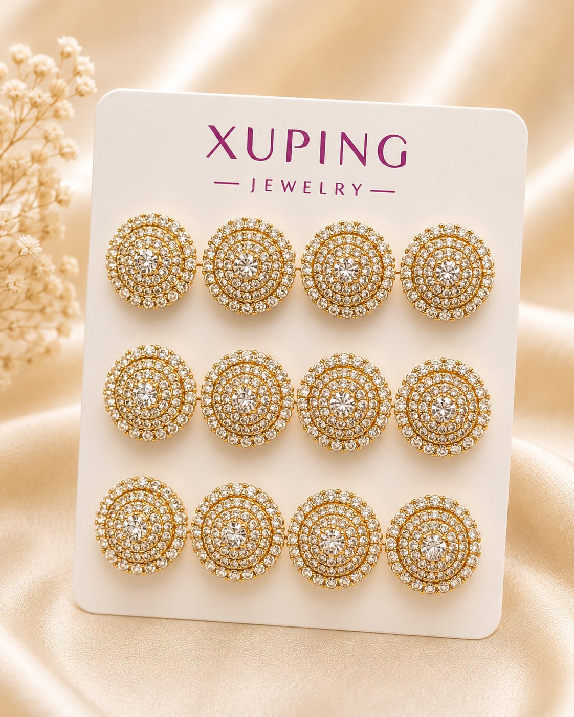 Concentric Crystal Halo Stud