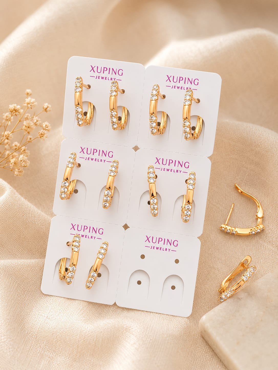 Pavé C-Hoop Clip-On Earrings