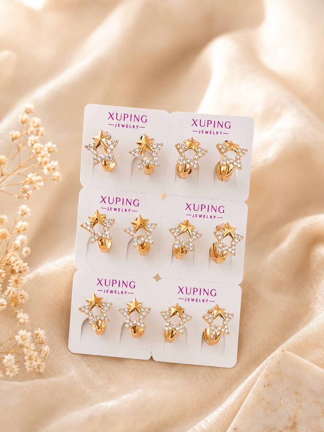 Star Charm Huggie Hoop Earrings