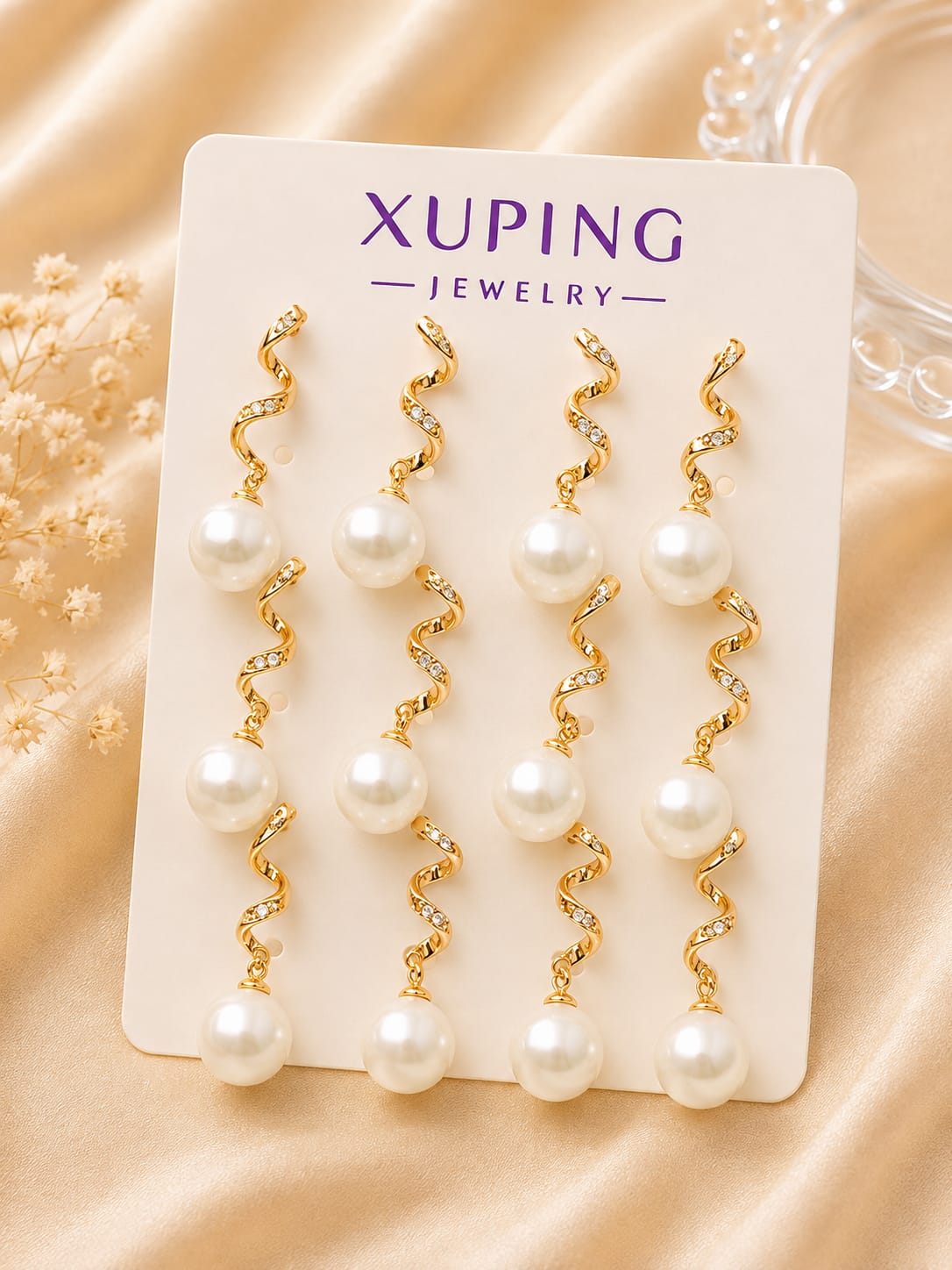 Twisted Pearl Drop Earrings