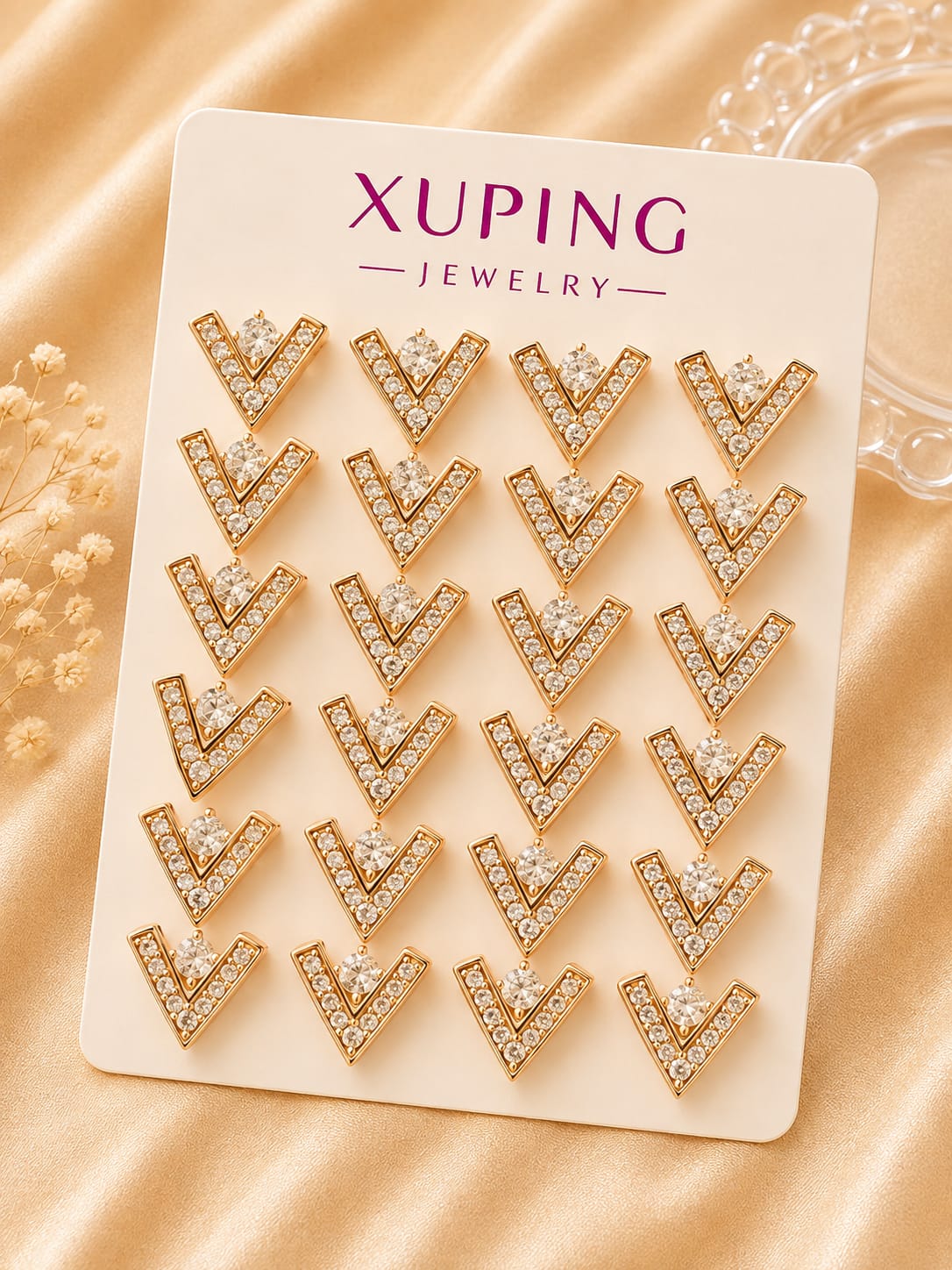 Chevron Pavé Stud Earrings