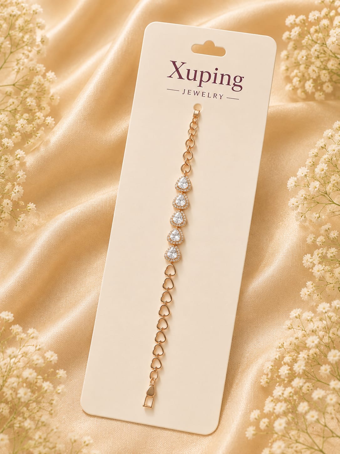 Crystal Heart Halo Bracelet