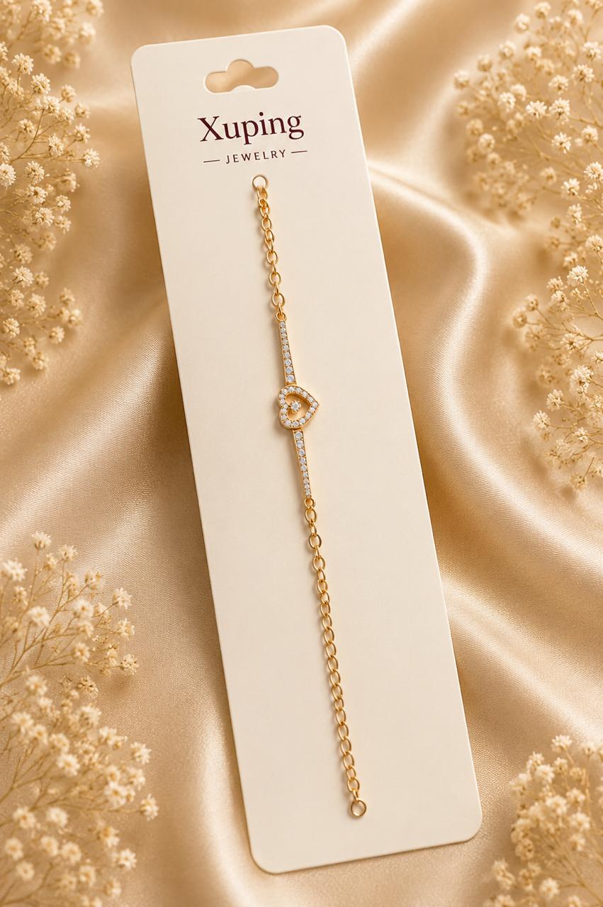 Open Heart Crystal Bar Bracelet
