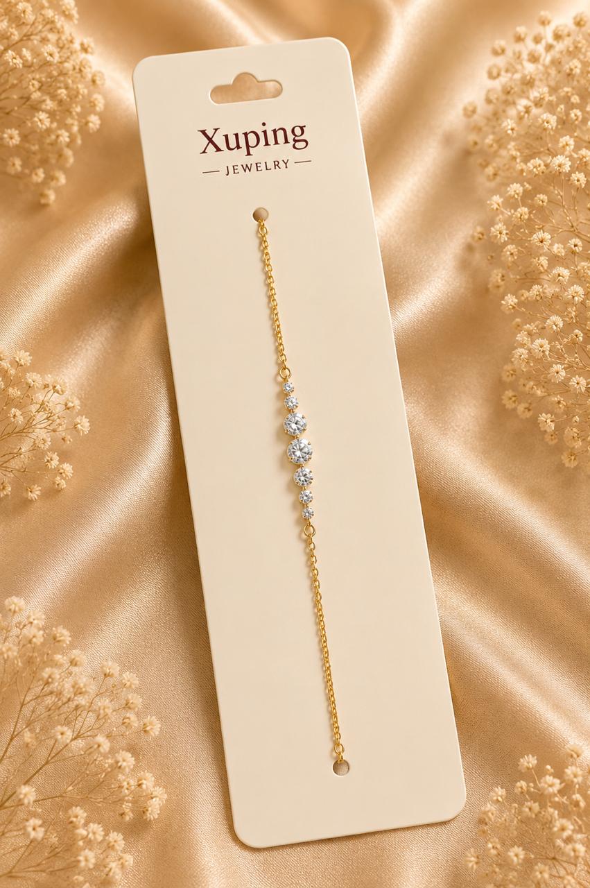 Graduated Crystal Cluster Chain Bracelet