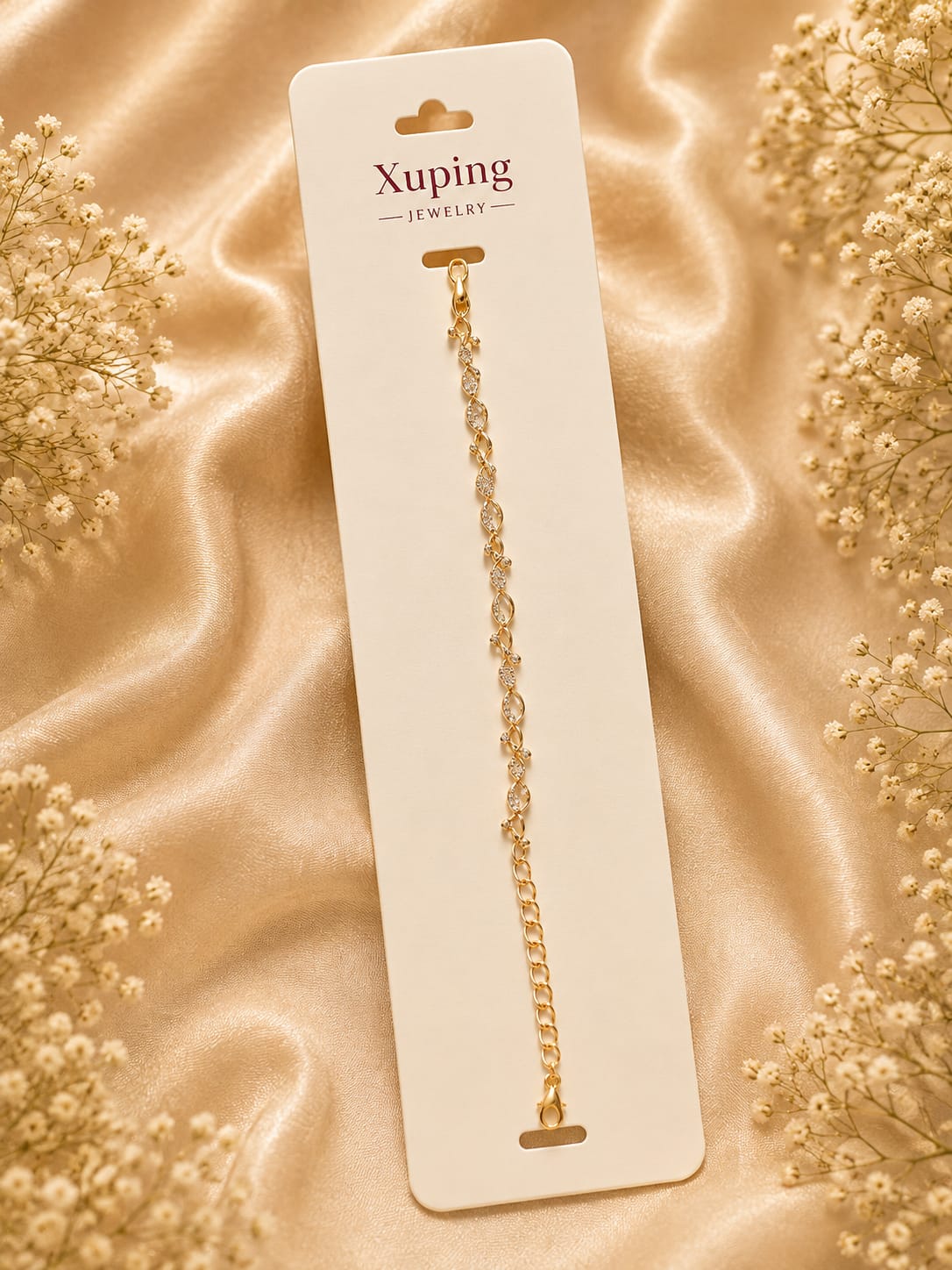 Twisted Crystal Infinity Link Bracelet