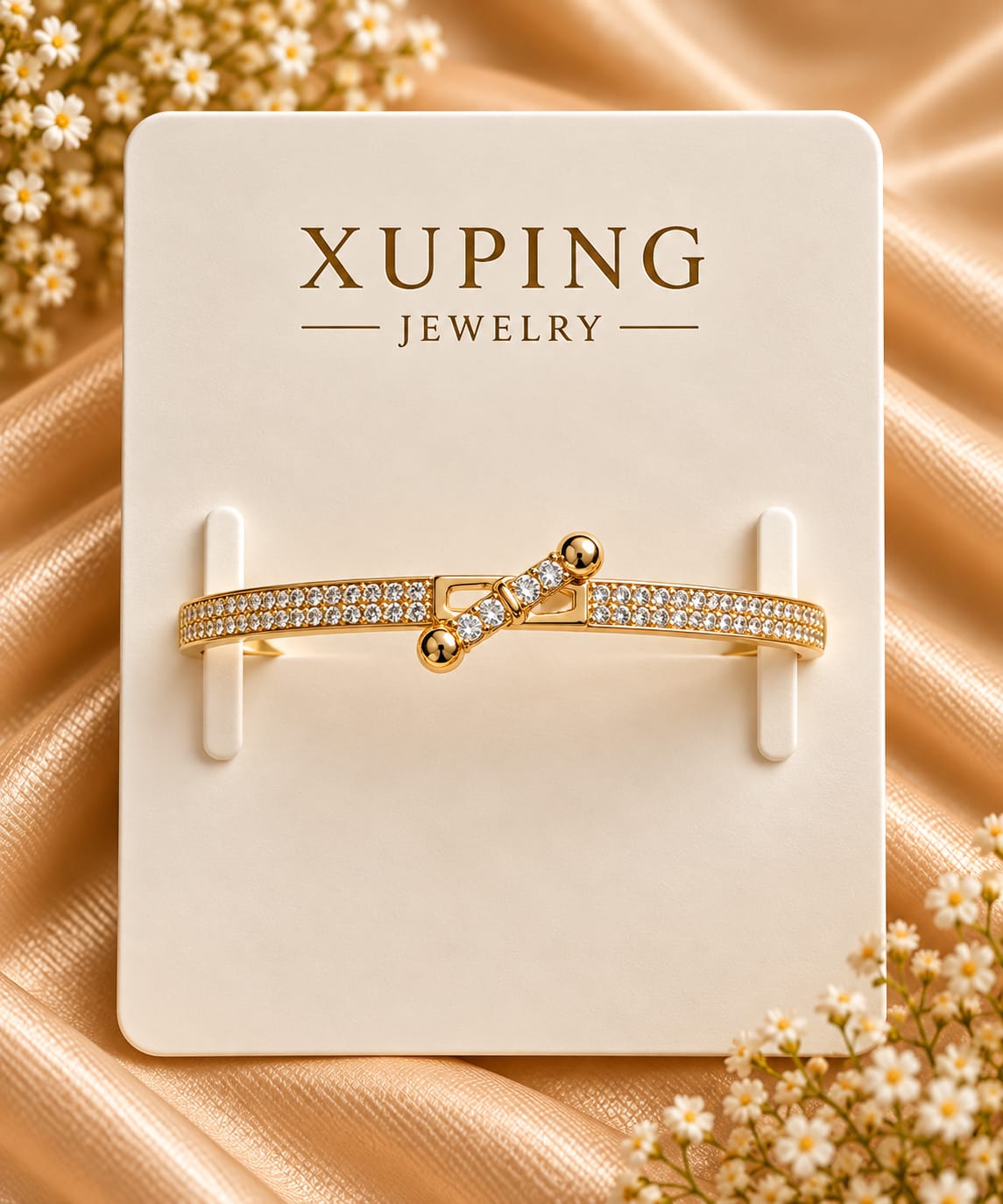 Beaded Buckle Pavé Cuff Kada