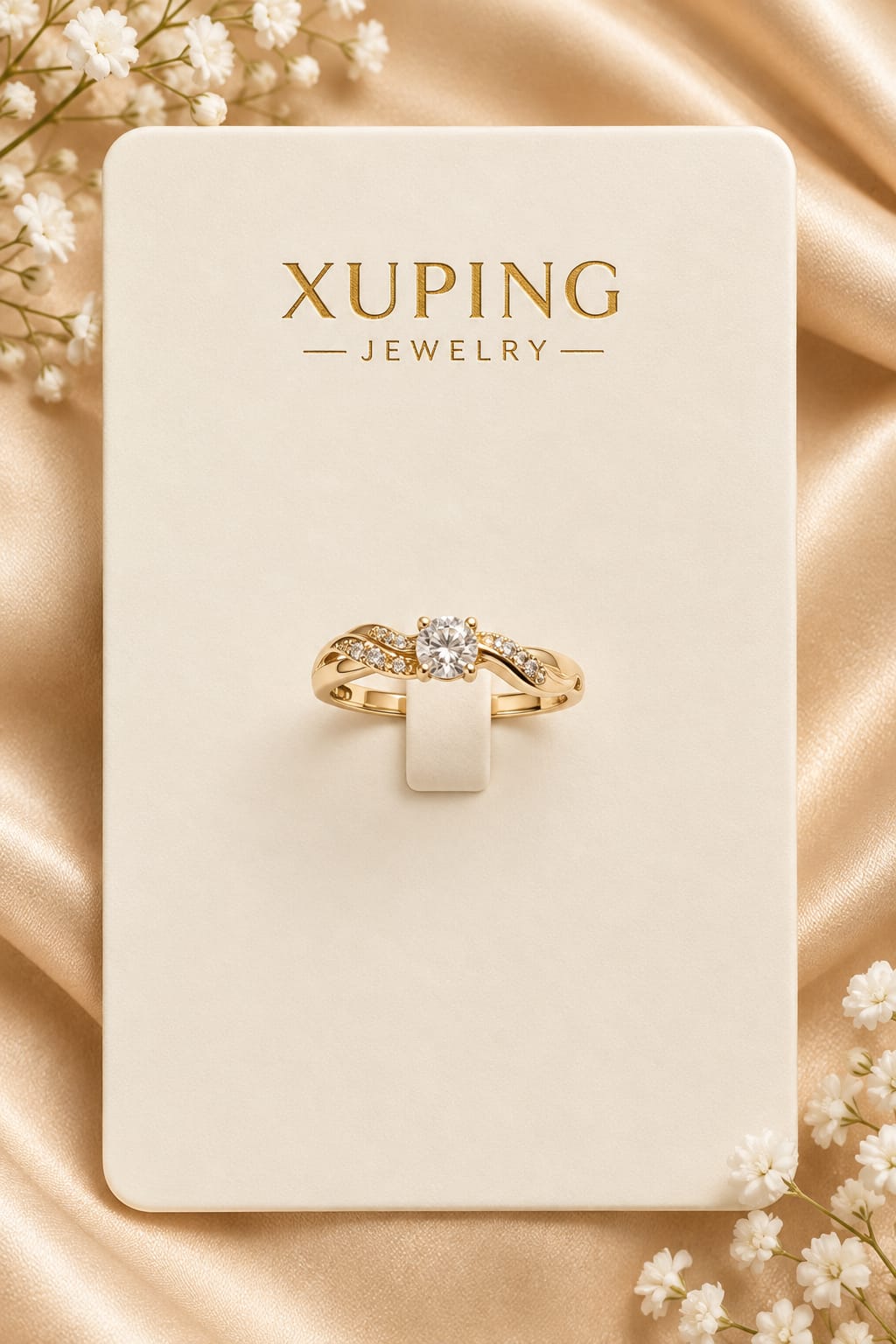 Wave Twist Solitaire Ring