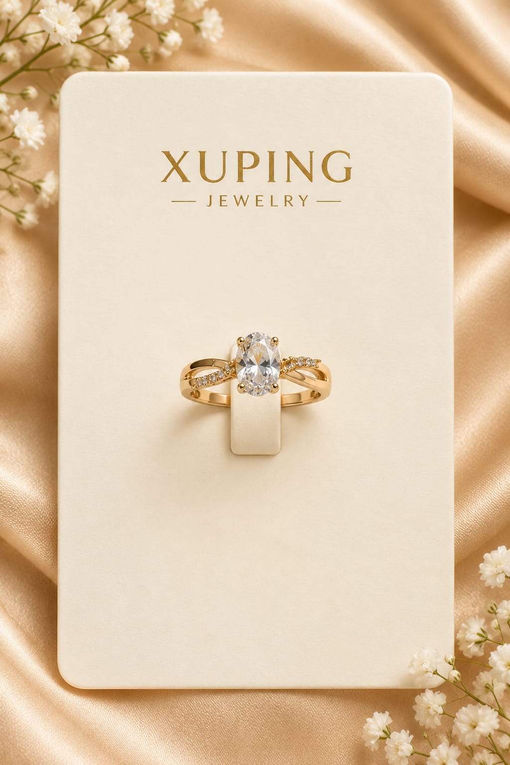 Oval Centerpiece Split Shoulder Ring