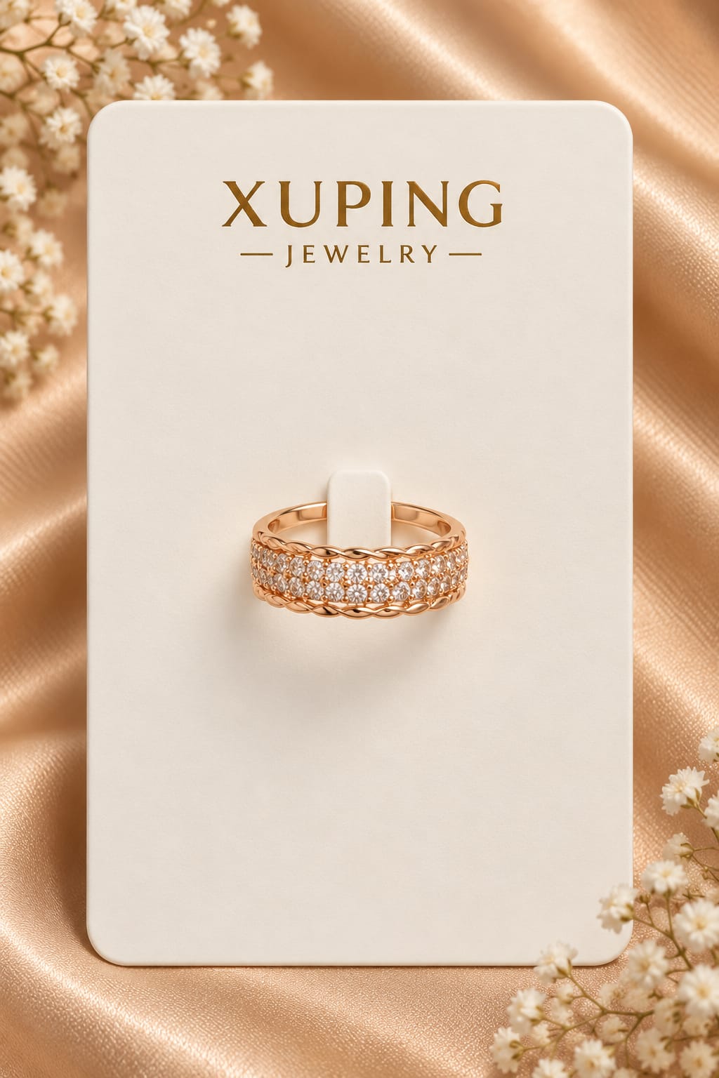 Roped Border Pavé Band Ring