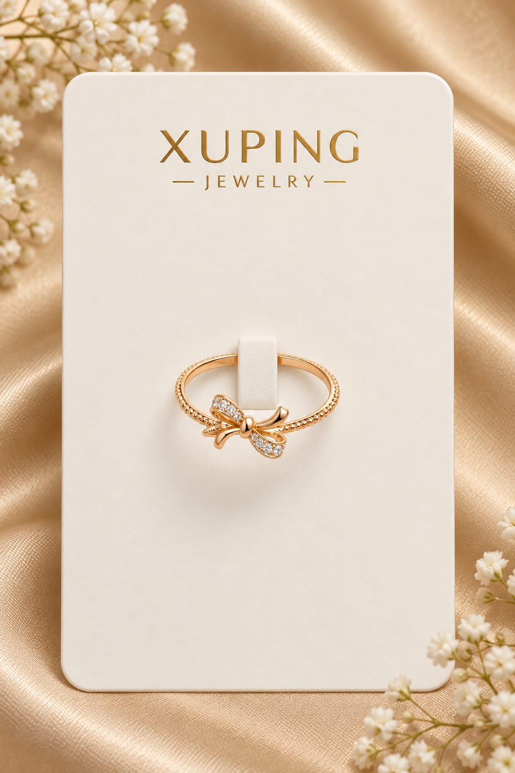Pavé Bow Beaded Ring