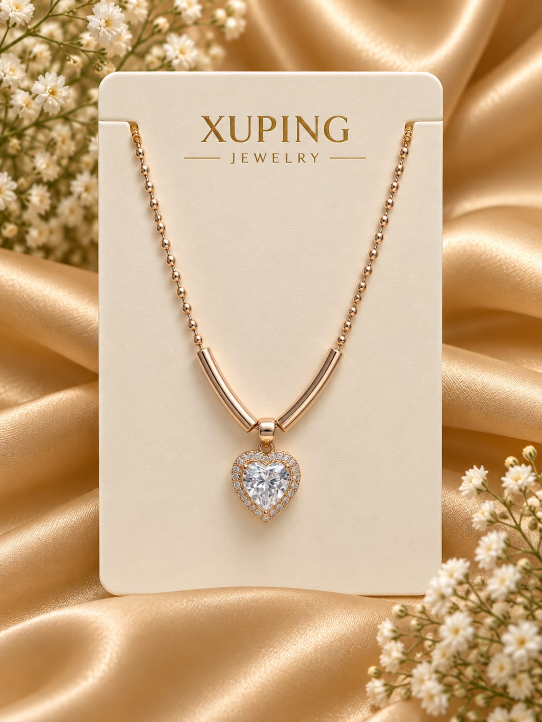 Heart Halo Pendant Chain