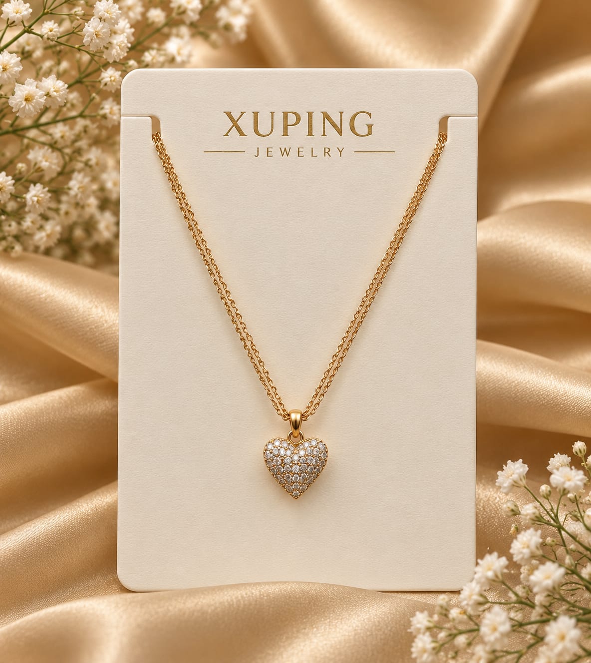 Pavé Heart  Chain Pendant