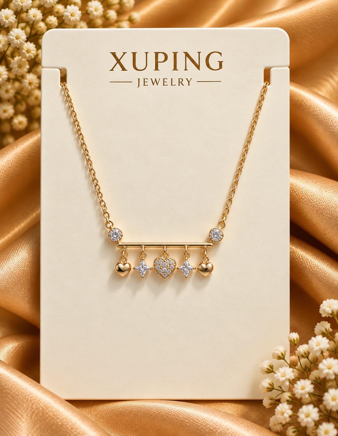 Multi-Charm Bar Pendant Necklace