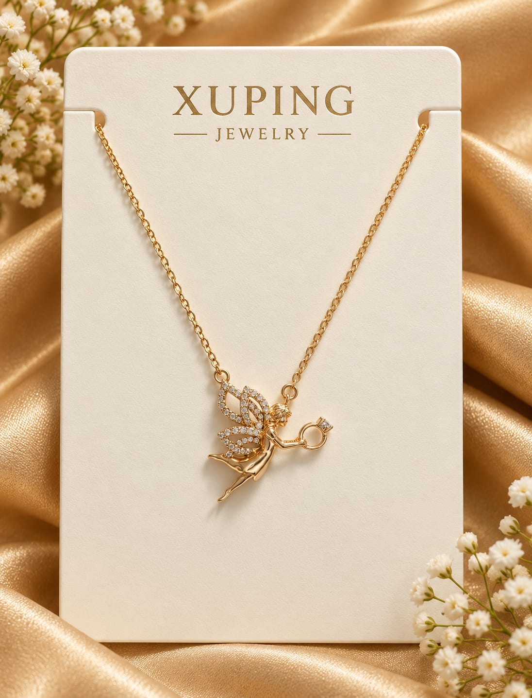 Fairy with Ring Charm Pendant Necklace