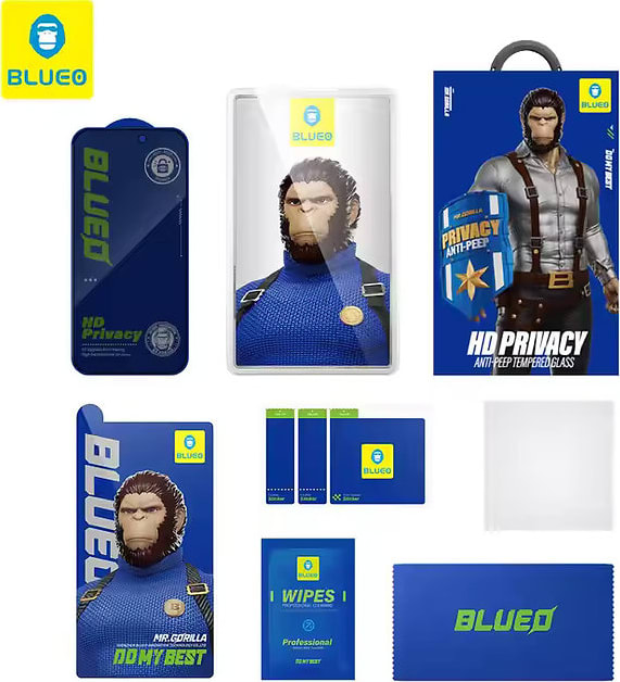 Blueo HD 3D Privacy Tempered Glass Screen Protector for iPhone for iPhone 17 Pro — image 2