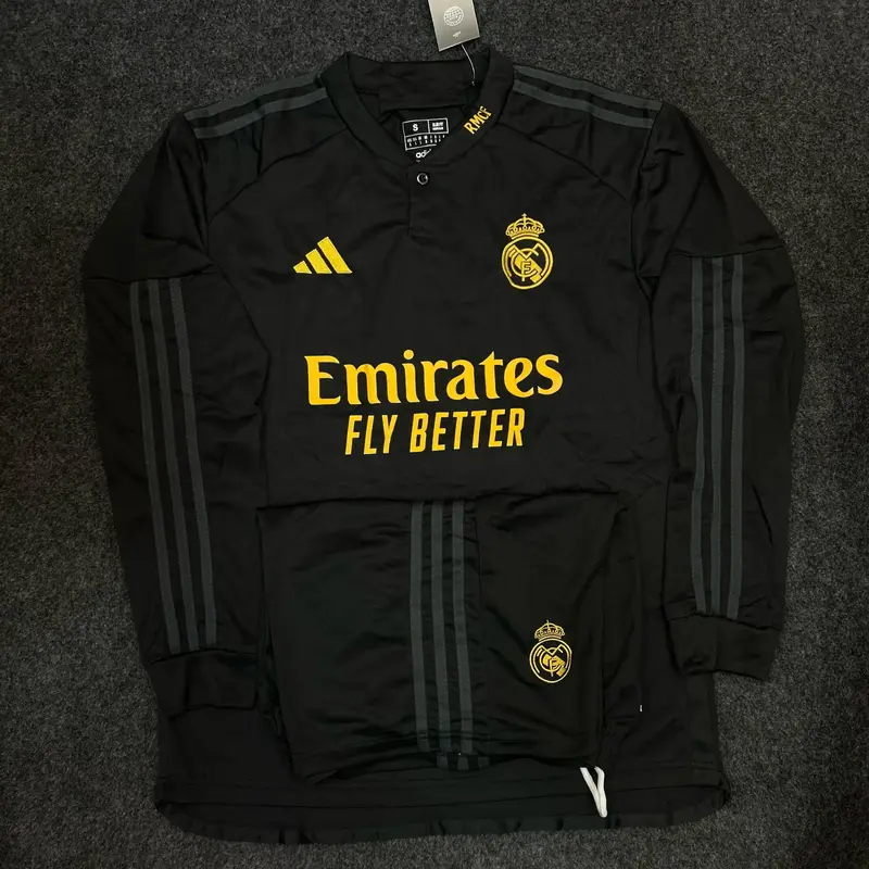 REAL MADRID AWAY 2024/25 BLACK PREMIUM FULL SLEEVES KIT