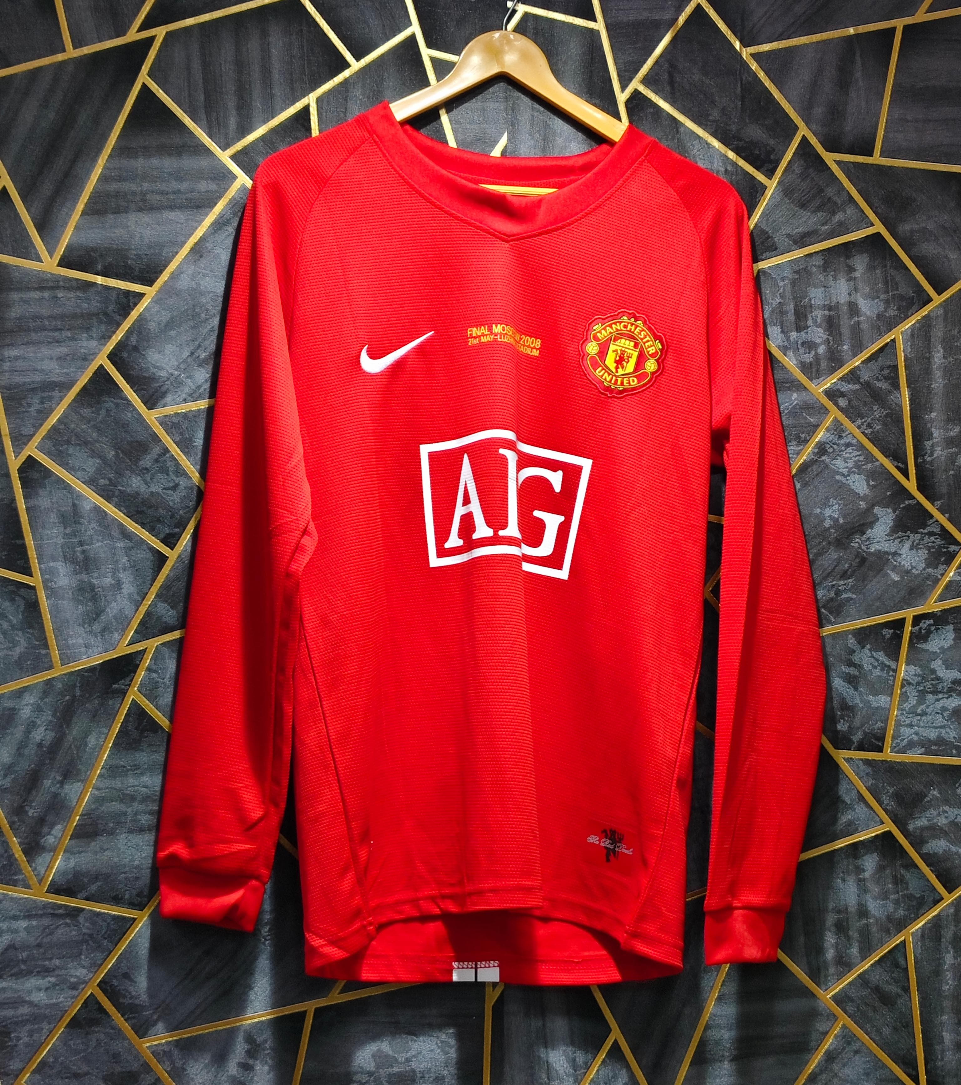MANCHESTER UNITED 2007/08 X RONALDO 7 FULL SLEEVES RETRO Thumbnail 2