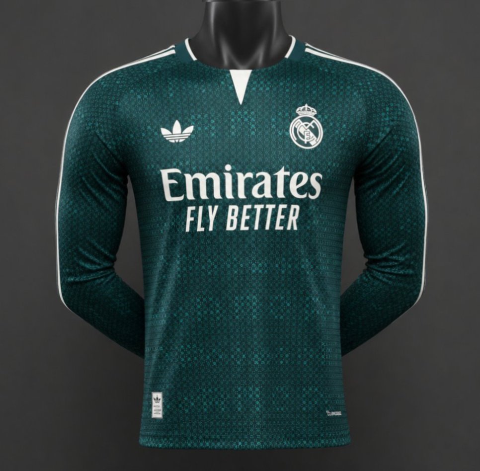 REAL MADRID SECOUND AWAY GREEN FULL SLEEVES PLAYER VERSION 2026/27 - Master Quality Football Kit India