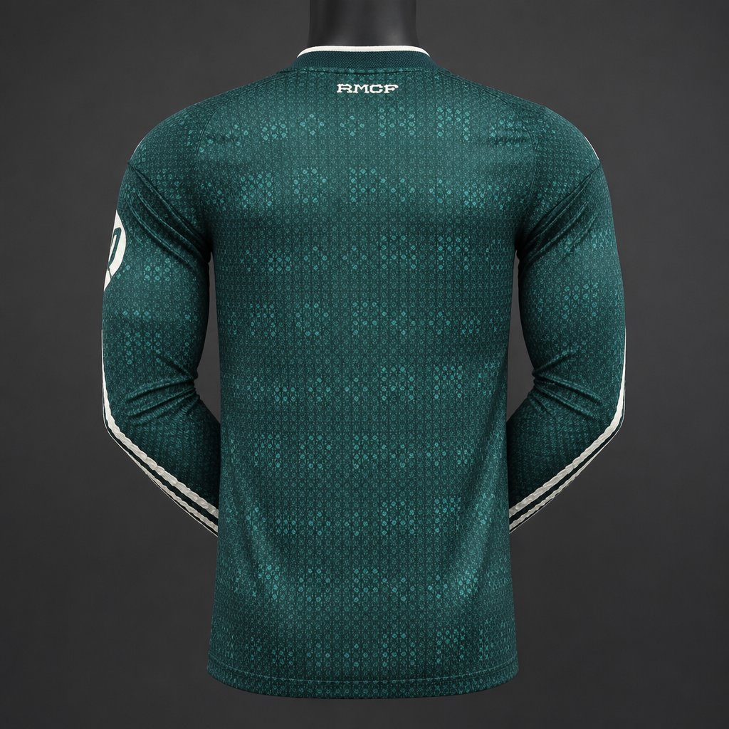 REAL MADRID SECOUND AWAY GREEN FULL SLEEVES PLAYER VERSION 2026/27 Thumbnail 6