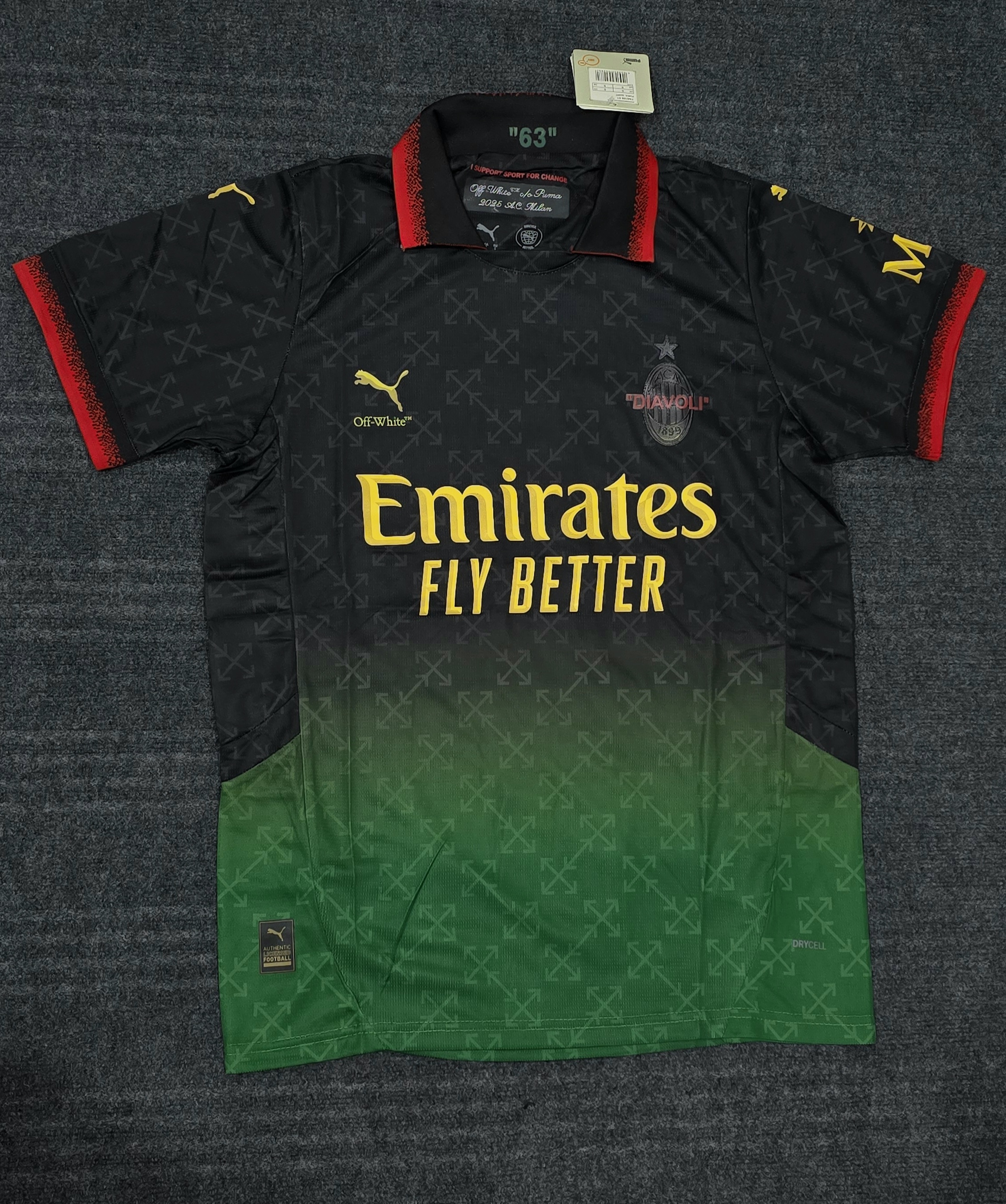 AC MILAN BLACK X OFF WHITE LIMITED EDITION PREMIUM QUALITY
