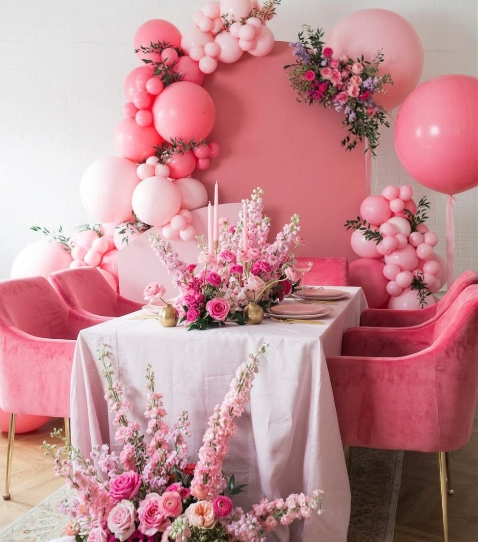 Pink balloon decor