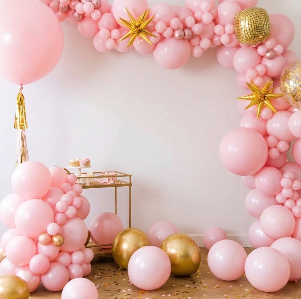 Baby pink balloon decor