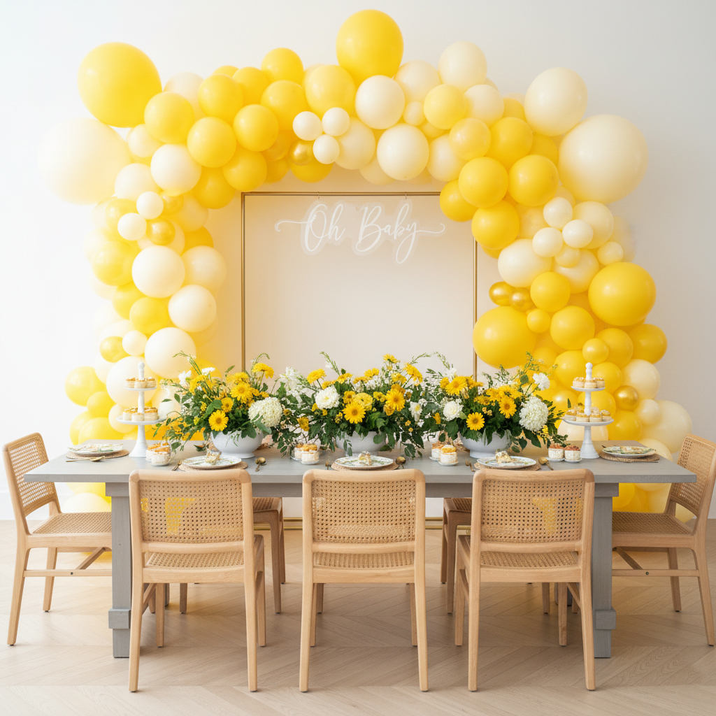 Balloon décor for baby showers and first birthdays