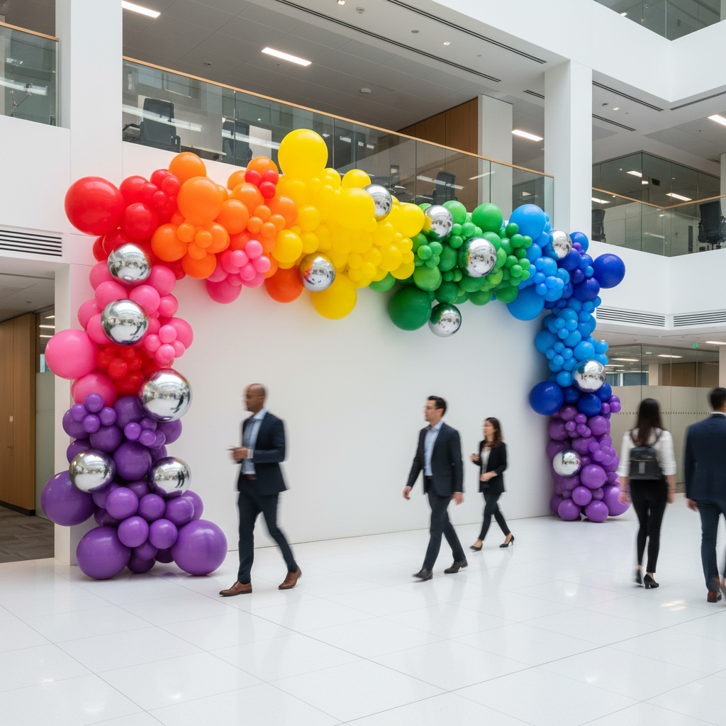 Branded balloon décor for business and corporate events