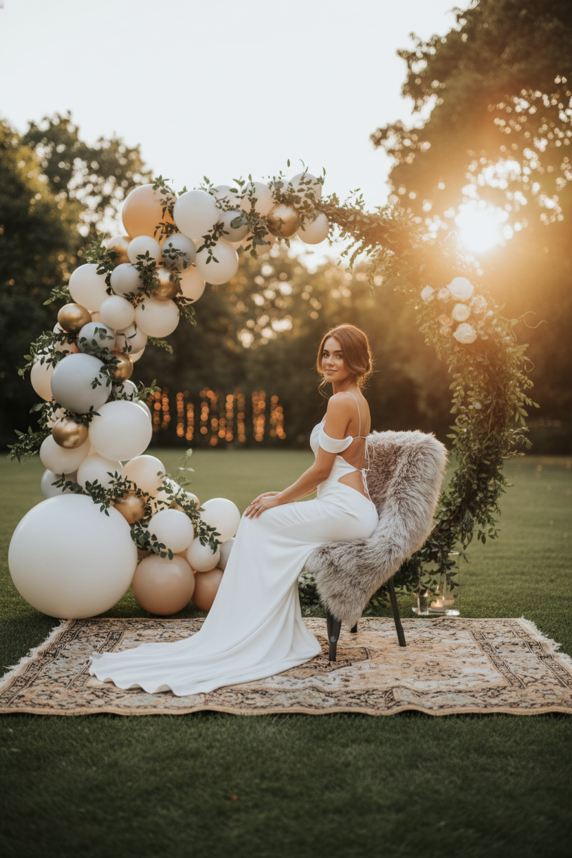 Elegant balloon décor for weddings and bridal events